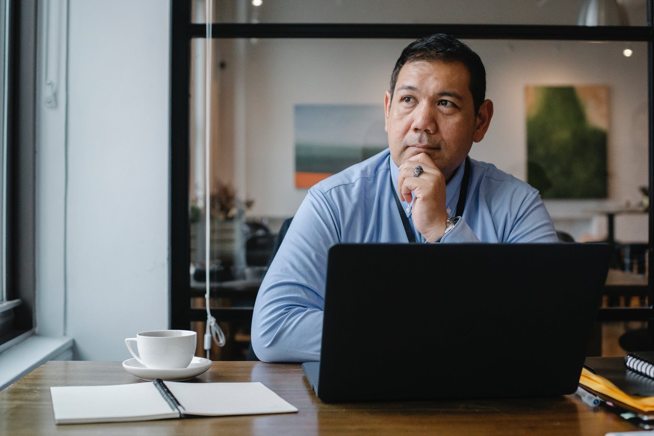 Lawyer working on laptop on integrated practice management software